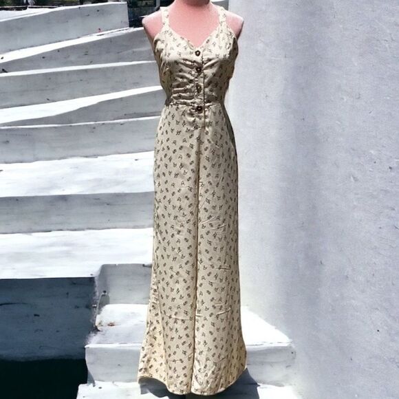 SIENNA SKY NEW WOMENS JUMPSUIT FLAIR FLORAL OPEN BACK LARGE - Picture 1 of 9